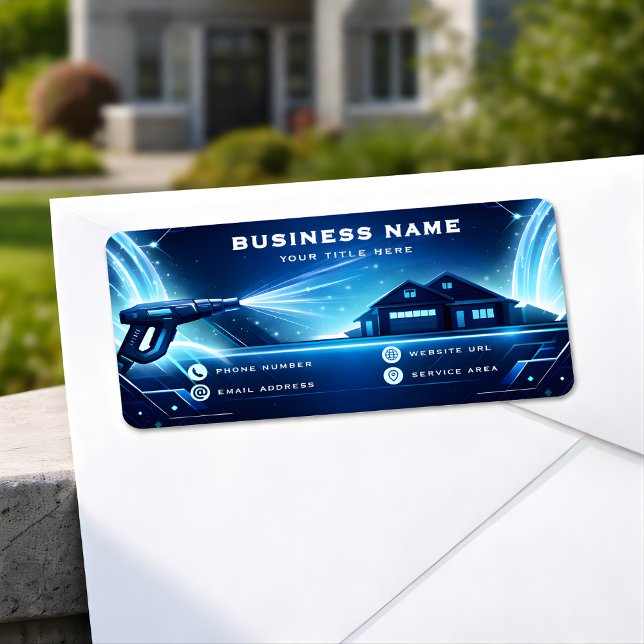 Etiqueta Geometric Residential Pressure Washing Glow (Criador carregado)