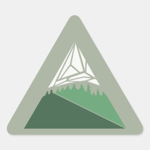 Etiqueta geométrica da arte da montanha