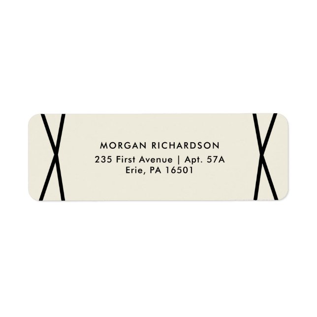 Etiqueta Geométrico em Preto em Ecru (Frente)