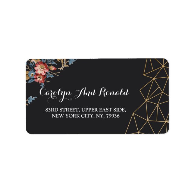 Etiqueta Geométrico ouro (Frente)