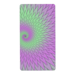 Etiqueta Geométrico Roxo e Verde