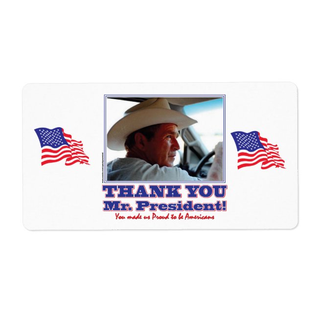 Etiqueta George Bush/Obrigado! (Frente)