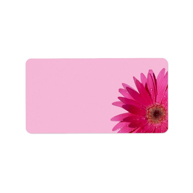 Etiqueta Gerbera Daisy Pink Vazio de Casamento Pink (Frente)
