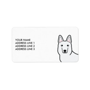 Etiqueta German shepherd branco do Shepherd e texto persona