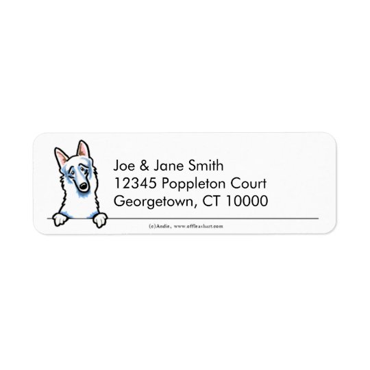 Etiqueta German shepherd branco limpo & simples