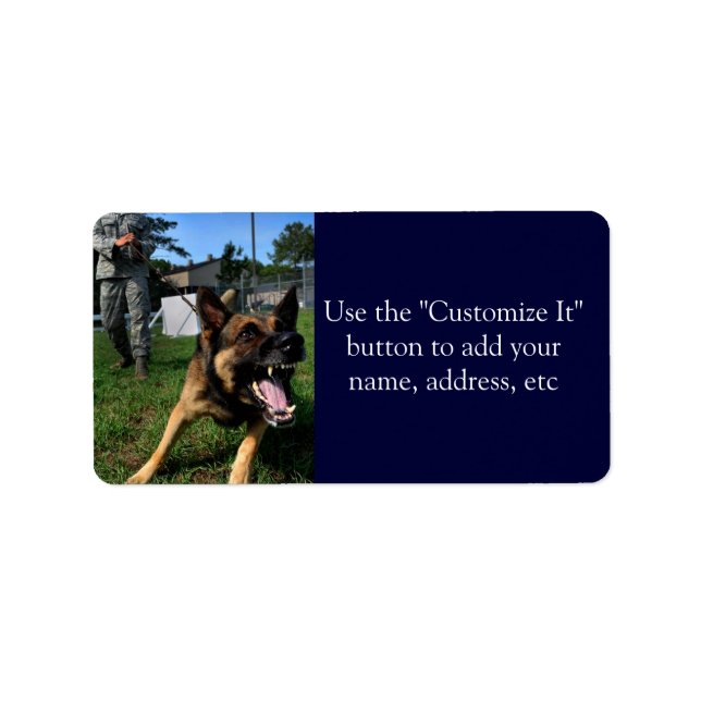 Etiqueta German shepherd de Barco (Frente)