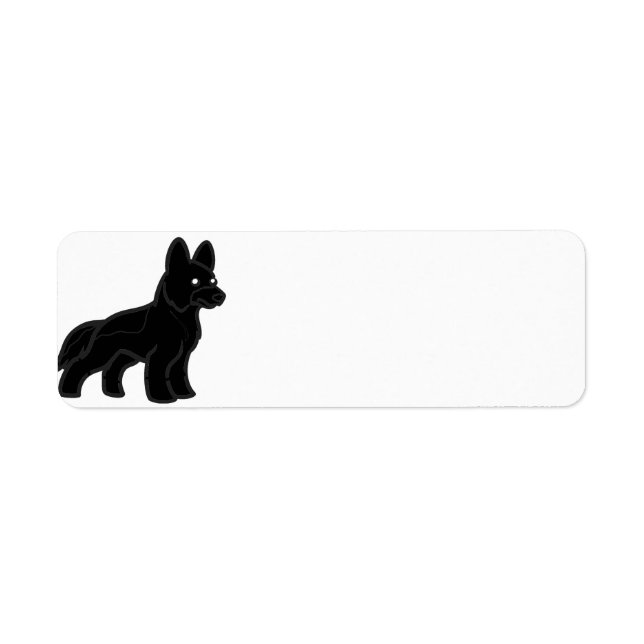 Etiqueta german shepherd preto (Frente)
