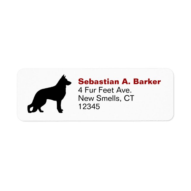 Etiqueta German shepherd Silhuette GSD K9 - Prato (Frente)