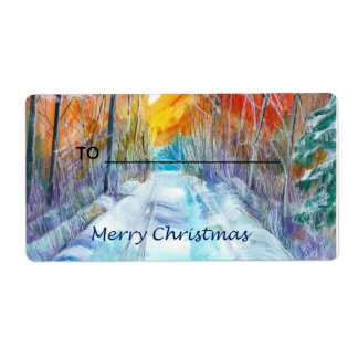 Etiqueta Gift Label Snowy Road