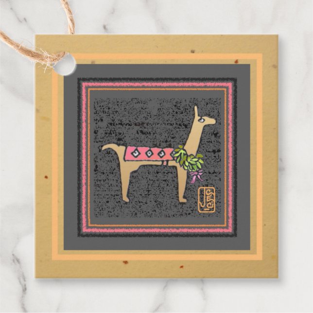 Etiqueta Gift Llama Whimsical (Frente)