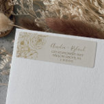 Etiqueta Gilded Floral | Creme & Rótulo de Endereço de Reto<br><div class="desc">Estas etiquetas de creme floral e morada de ouro são perfeitas para um casamento elegante. A design do boho moderno apresenta um arranjo caprichoso de folhas desenhadas, folhas e botânicos, em forma de folhas, de folhas falsas em folha de ouro. Essas etiquetas podem ser usadas para um casamento, chá de...</div>