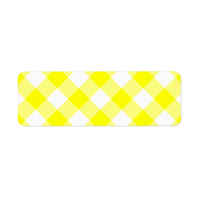 Etiqueta Gingham Amarelo e Branco (Frente)