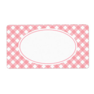 Etiqueta GinghamLabels cor-de-rosa