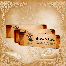 Etiqueta Girafa bebê em desenho animado