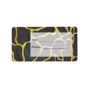 Etiqueta Giraffe Black and Yellow Impressão