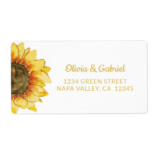 Etiqueta Girassol amarelo. Navio de casamento russo