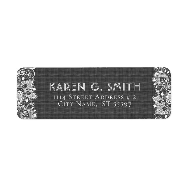 Etiqueta Girassol Branco Lace e Textura de Burlap Linen Neg (Frente)