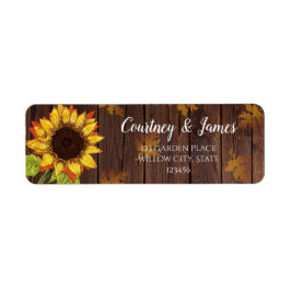 Etiqueta Girassol e folhas | Casamento Rustic Wood Country