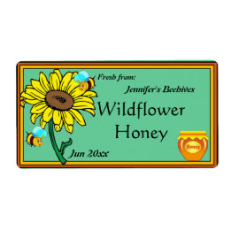 Etiqueta Girassol e Pote de mel