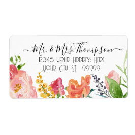 Etiqueta Girassol Floral Watercolor Amarelo Folhagem Branca