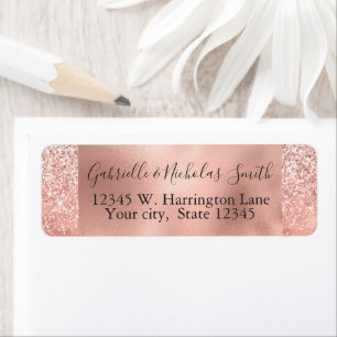 Etiqueta Girly Glam Blush Glitter Glitz Rosa