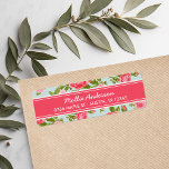 Etiqueta Girly Vintage Rosa Floral<br><div class="desc">Etiquetas de endereço de retorno modernas, concebidas para uso personalizado, com impressão floral giro e giro. Personalize-o com seu nome e endereço ou qualquer outro texto personalizado em um quadro de faixa de opções. Clique em Personalizar para alterar fontes e cores de texto, redimensionar ou mover o texto para criar...</div>