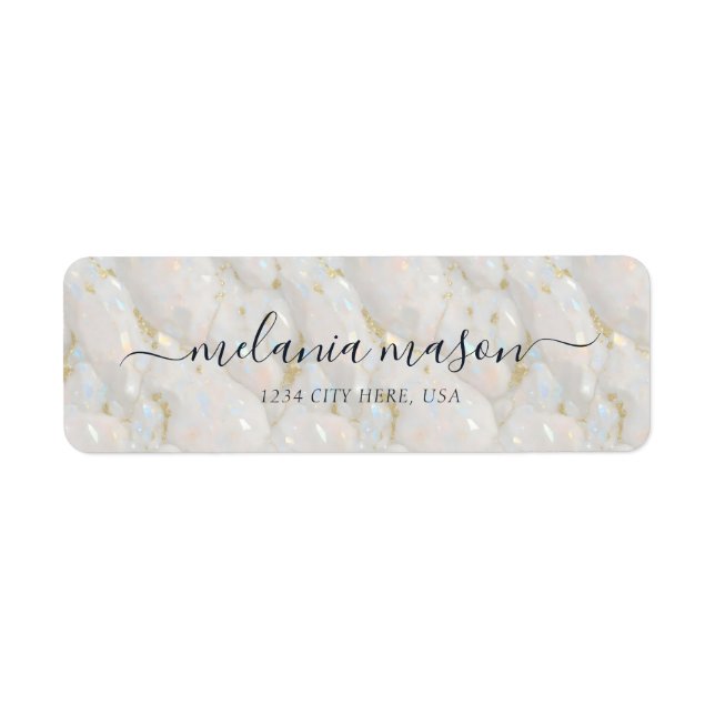 Etiqueta Glam Pedra Opala Elegante (Frente)