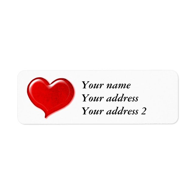 Etiqueta Glass Love Heart Design - Red (Frente)