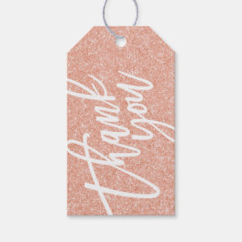 Etiqueta Glitter Dourada do rosa Obrigado