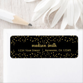 Etiqueta Glitter Dourado Confetti | Endereço para devolução