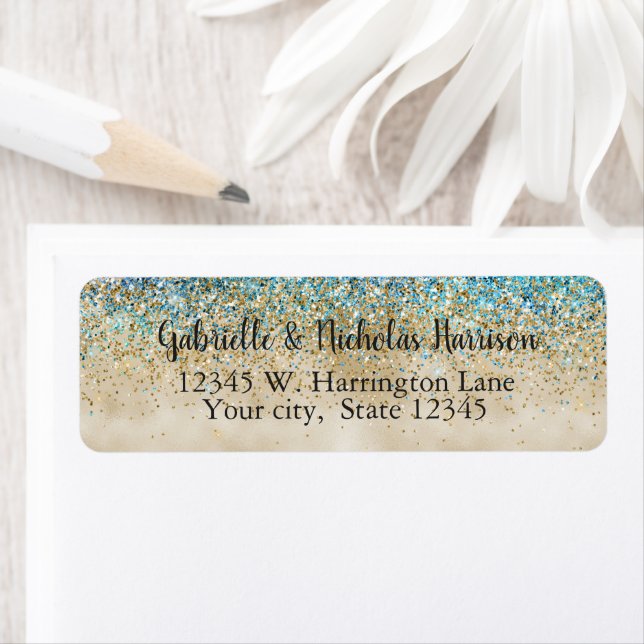 Etiqueta Glitter Roxo Dourado Aqua (Insitu)