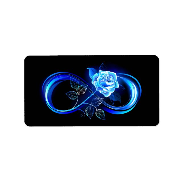Etiqueta Glowing infinity with blue rose (Frente)