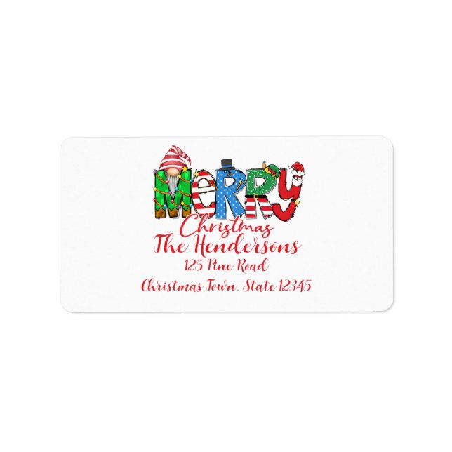 Etiqueta Gnome, Feliz Natal, (Frente)