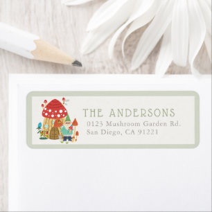 Etiqueta Gnome Garden Mushroom Green