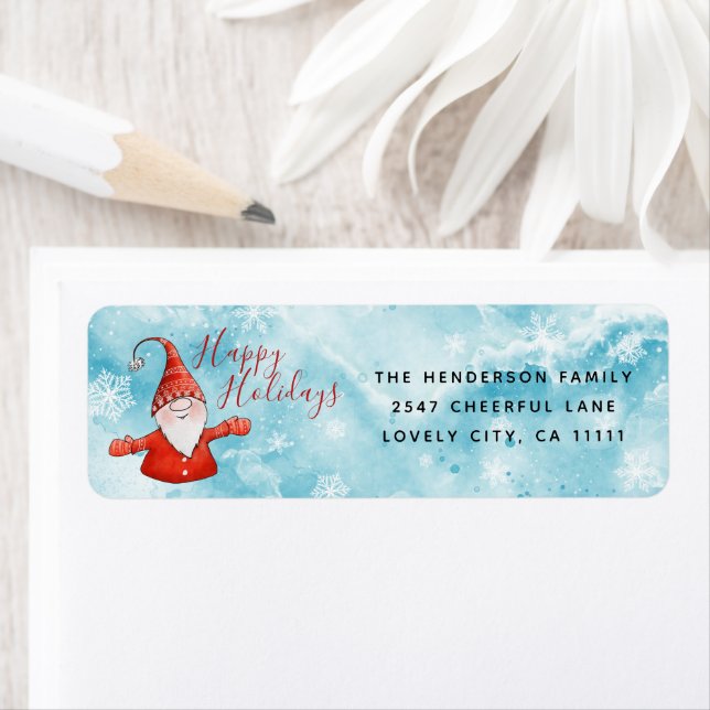 Etiqueta Gnomo Feliz Feriados Felizes Feriados de Natal End (Insitu)