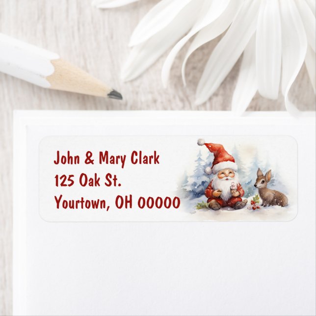 Etiqueta Gnomos De Natal Com Veado (Insitu)