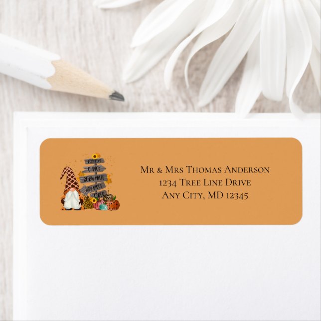 Etiqueta Gnomos Halloween, Queda, Pumpkins, Festa Halloween (Insitu)