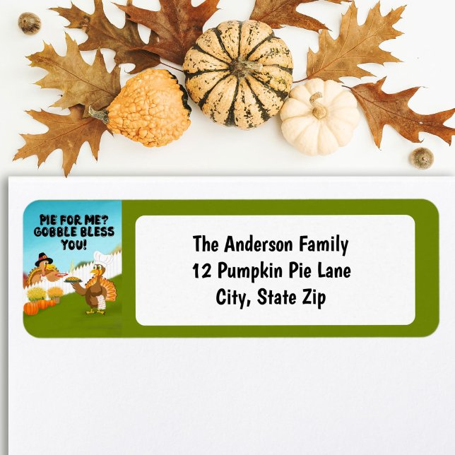 Etiqueta Gobble Bless You Funny Turkey's Thanksgiving  (Criador carregado)