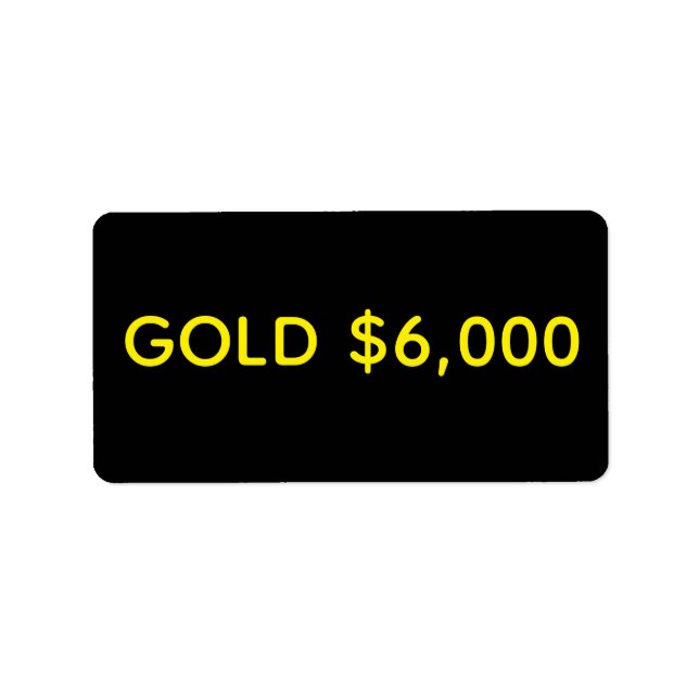 Etiqueta Gold $6,000 Market Celebration (Frente)