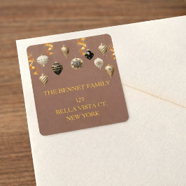 Etiqueta Gold and Black Christmas Baubles