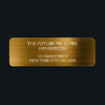 Etiqueta Gold Foil Elegante Luxo Moderno<br><div class="desc">Rótulo de Endereço de Devolução de Casamento de Casamento Legante e Moderno de Folha Ouro Faux. O texto deste rótulo de endereço de devolução pode ser atualizado e personalizado com seu nome. Entre em contato com o designer para obter itens adicionais correspondentes, contatando-o. Estes Chás de fraldas, Chás de panela,...</div>