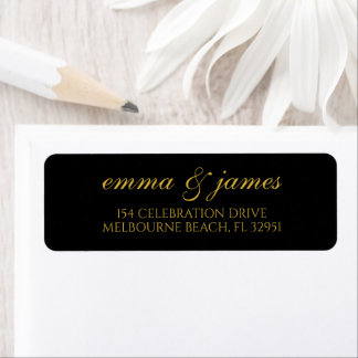 Etiqueta Gold | Modern Minimal Script Return Address Label