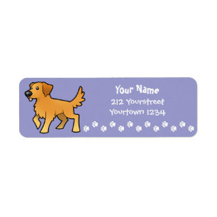 Etiqueta Golden retriever dos desenhos animados