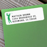 Etiqueta Golf Green e White Golfing<br><div class="desc">Este rótulo de endereço personalizado apresenta uma imagem de golfista verde, adicionando um toque esportivo às suas mensagens. Perfeito para amantes de golfe, é uma maneira divertida e única de personalizar seus envelopes ou pacotes. Ideal para o noivo ou qualquer golfista, esse rótulo adiciona um toque de personalidade a qualquer...</div>