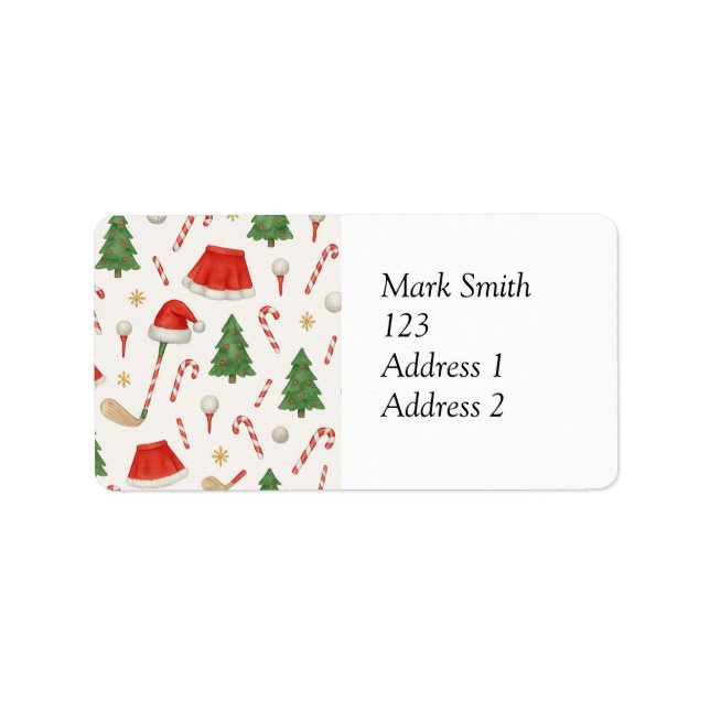 Etiqueta Golfe Natal temido para golfista (Frente)