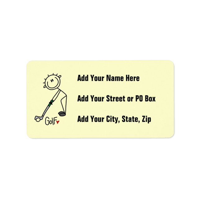 Etiqueta Golfer de Figura Simples (Frente)