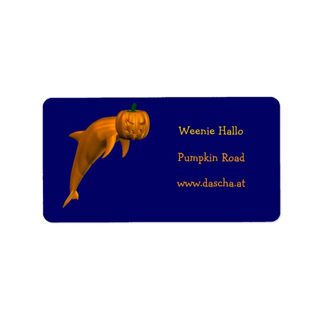 Etiqueta Golfinho de Halloween (Frente)