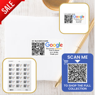 Etiqueta GOOGLE REVISTA código QR Marca personalizada