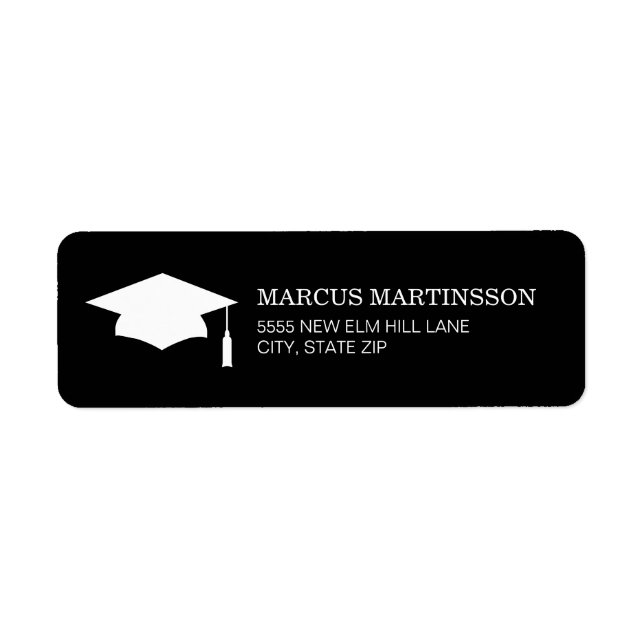 Etiqueta Gota de Graduação Preto Branco (Frente)