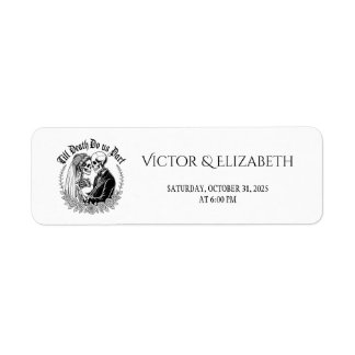 Etiqueta Gothic Skeleton Till Death Wedding Return Address